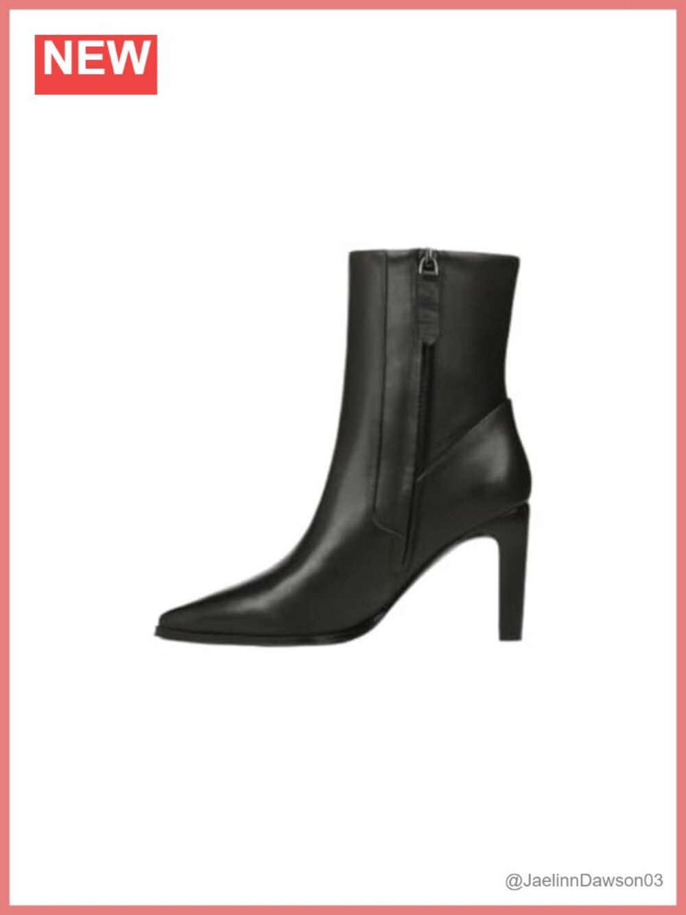 Franco Sarto Appia Pointed Toe Leather Ankle Bootie Stiletto Heel Zip